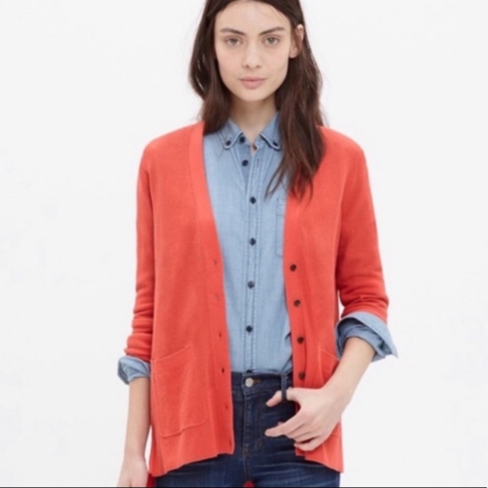 Madewell Waffle Knit Boyfriend Cardigan Size S
